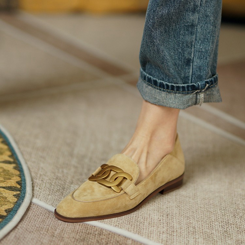 Kids Shoes Women - Zamszowe damskie mokasyny wiosna/jesień na niskim