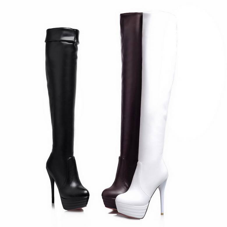 Women'S Shoes Big Feet - SIMLOVEYO Kozaki do kolan Platforma Szpilki