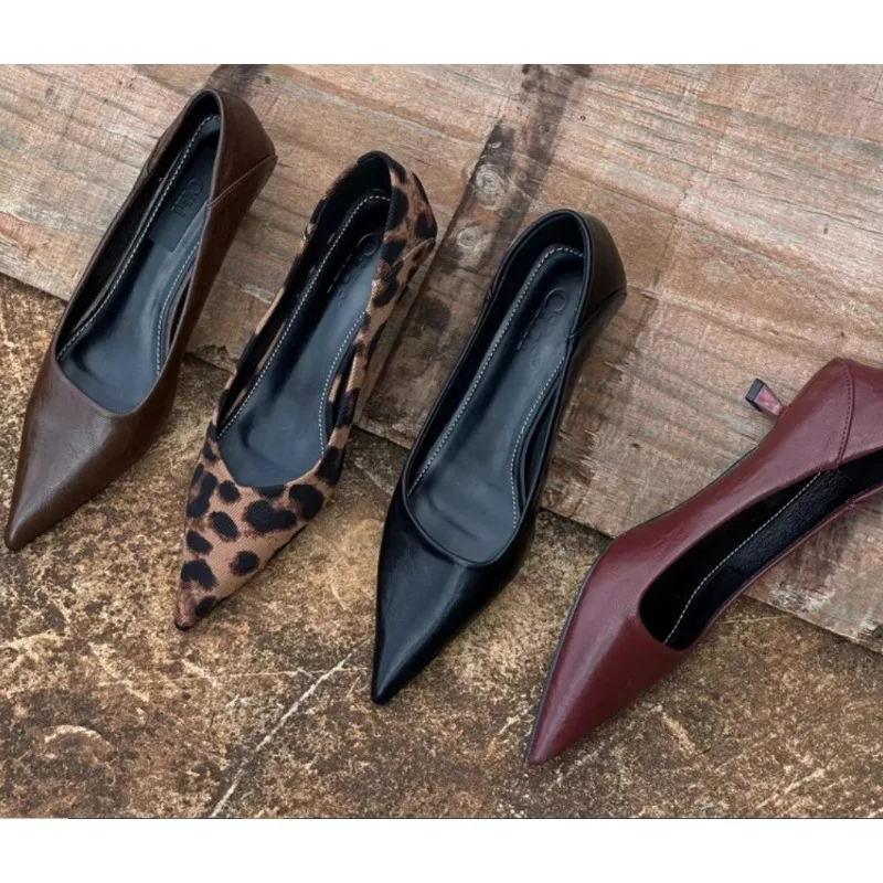 Women Shoes Heels - 2024 Kobiety Seksowne Wysokie Obcasy Burgundy