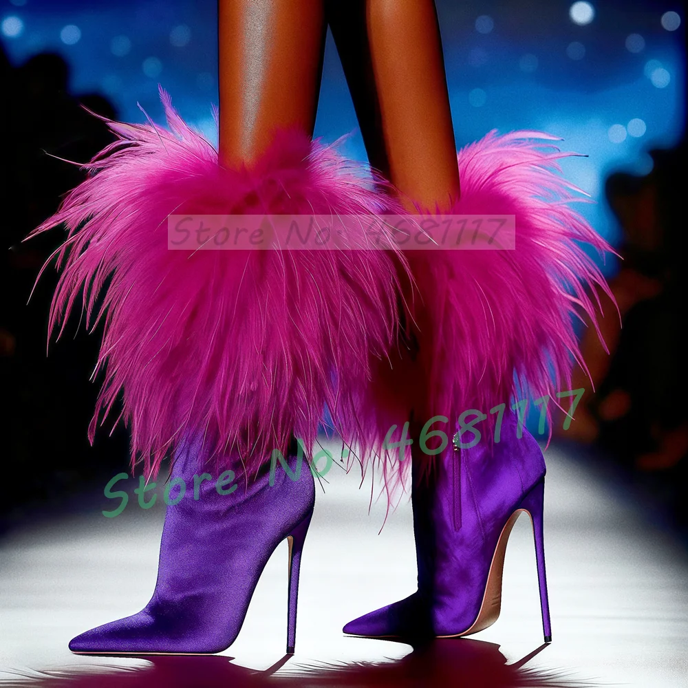 Women'S Shoes Big Feet - Puszyste, aksamitne, elastyczne botki damskie, seksowne,