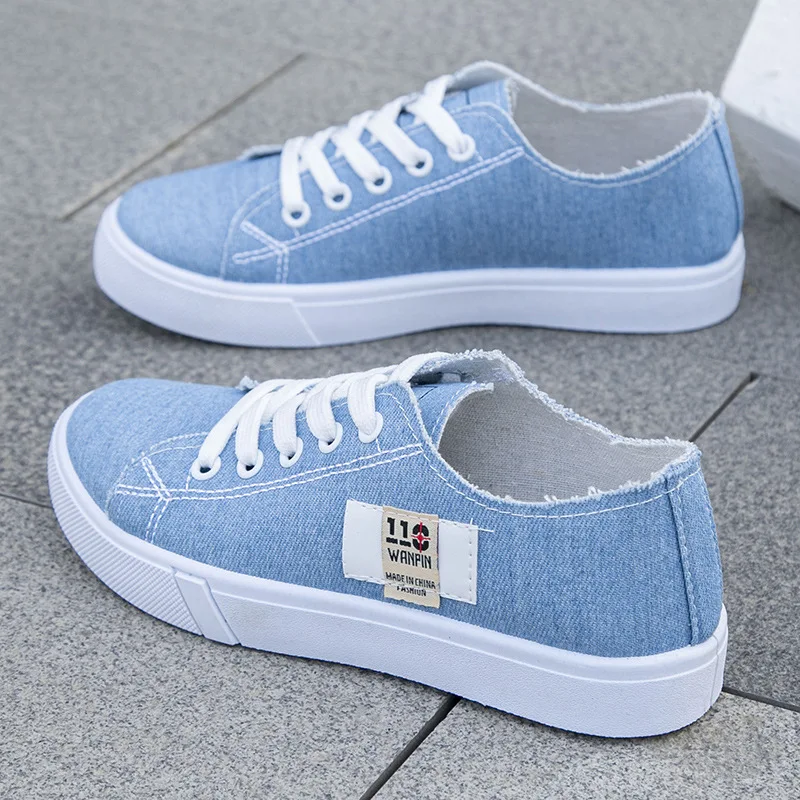 Kids Shoes Women - Damskie płócienne sneakersy na wiosnę i