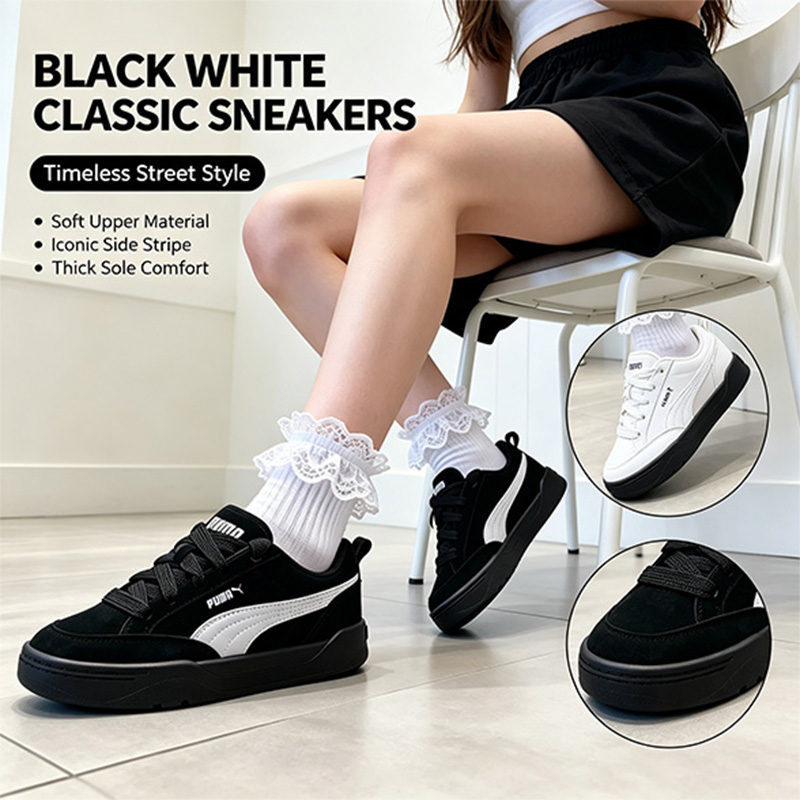 Women Shoes Hong Kong - Męskie buty Puma 401606-15, czarno-białe, zamszowe,