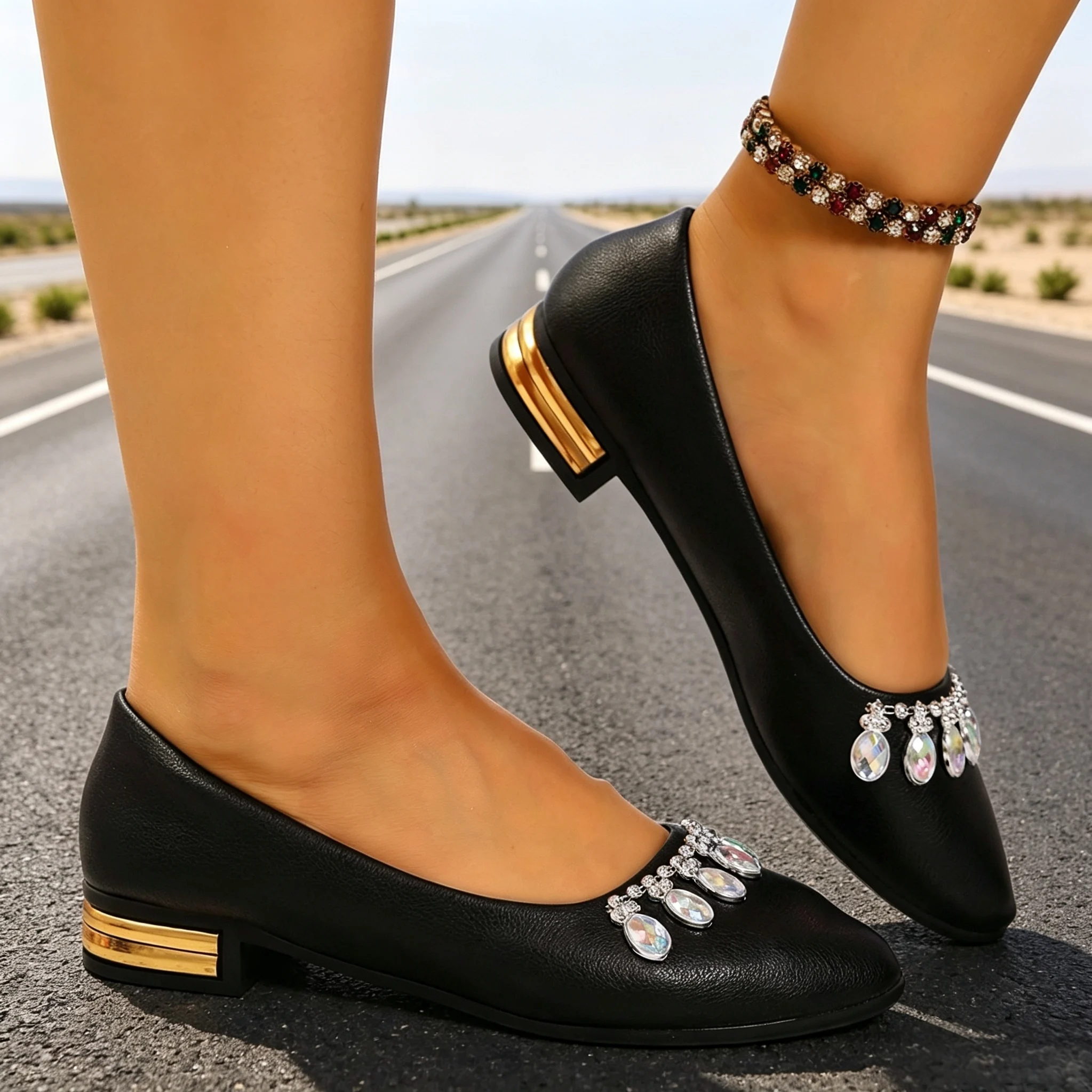 Damskie baleriny z ostrym nosk – Women Shoes Heels recenzja i cena
